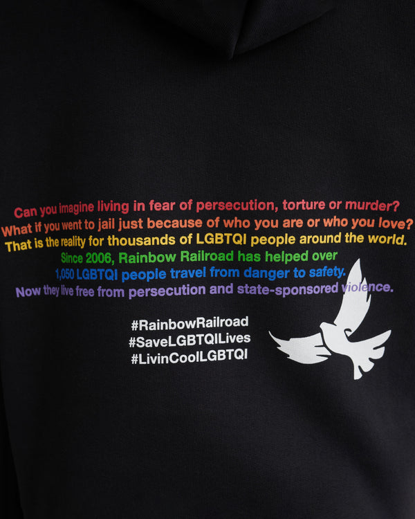 Livincool RAINBOW RAILROAD HOODIE BLACK