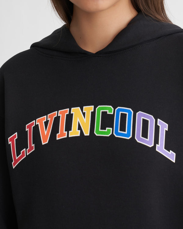 Livincool RAINBOW RAILROAD HOODIE BLACK
