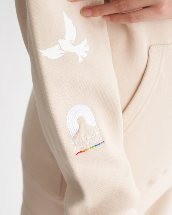 Livincool RAINBOW RAILROAD HOODIE EGGNOG