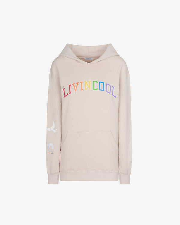 livincool RAINBOW RAILROAD HOODIE EGGNOG