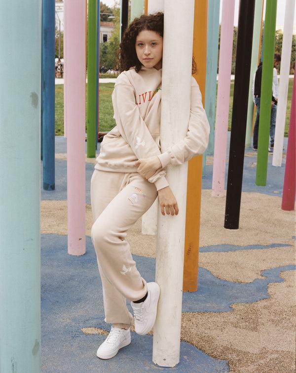 Livincool RAINBOW RAILROAD SWEATPANTS EGGNOG