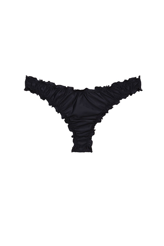 livincool RUCHED BIKINI BOTTOM BLACK