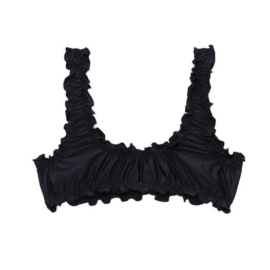 Livincool RUCHED BIKINI TOP BLACK