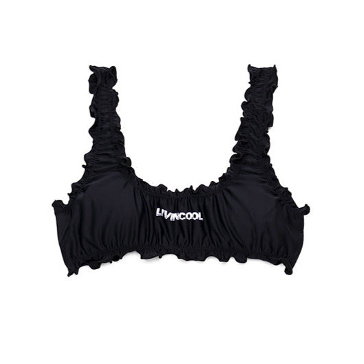 livincool RUCHED BIKINI TOP BLACK