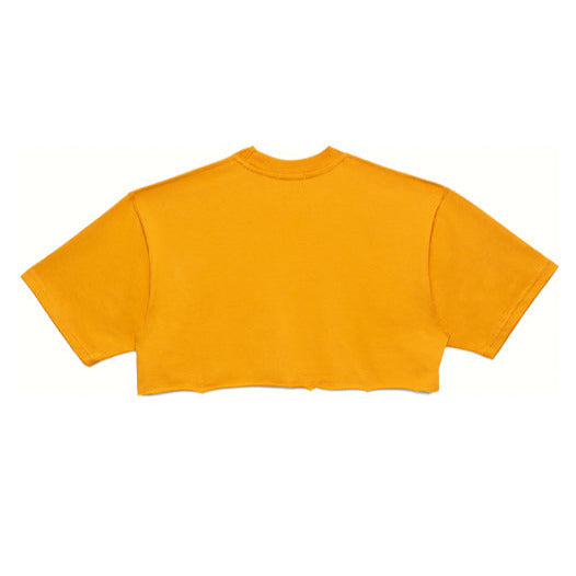 Livincool SLICK EMBROIDERED CROP TEE GINGER BREAD