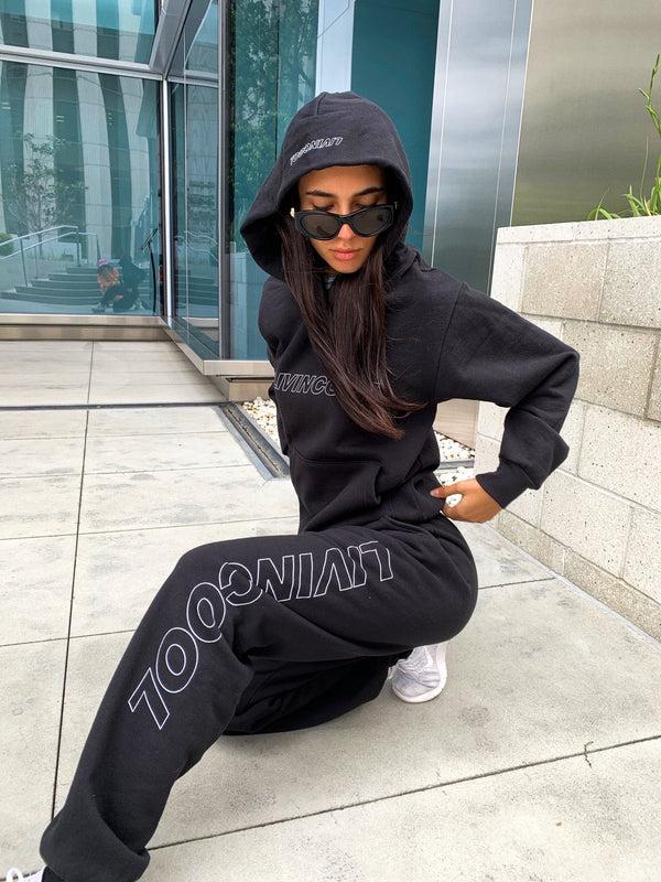 Livincool SLICK OUTLINE HOODIE BLACK