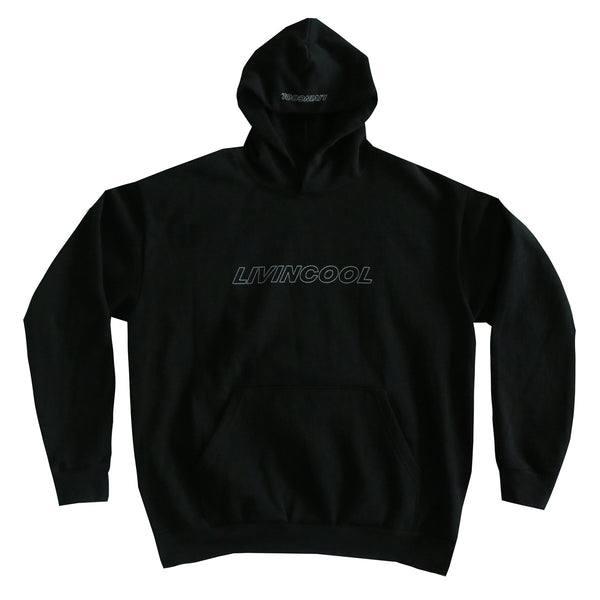livincool SLICK OUTLINE HOODIE BLACK
