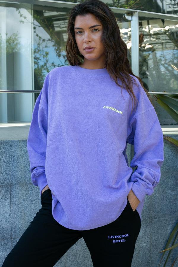 livincool SLICK OVERSIZE CREWNECK LILLAC