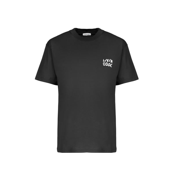 livincool TSHIRT WAVY LOGO EMBROIDERED DARK GREY