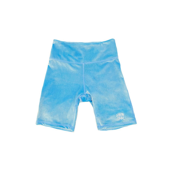 Livincool VELVET BIKER SHORTS SKY BLUE