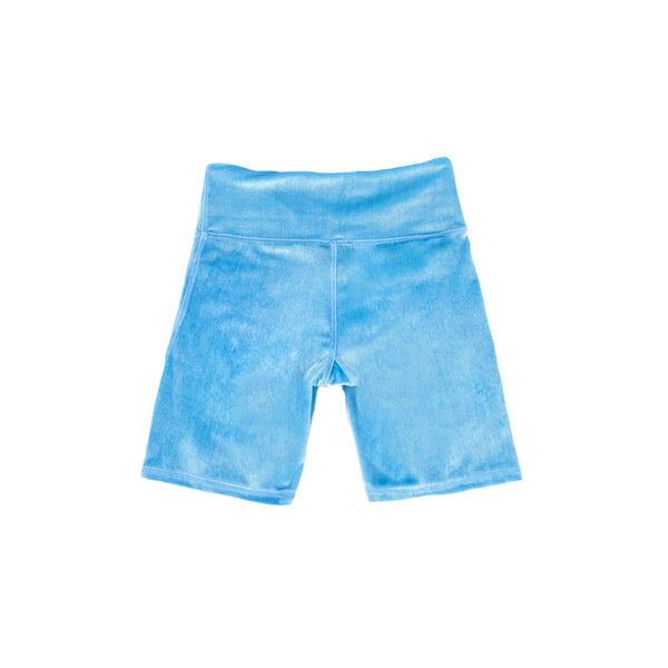 Livincool VELVET BIKER SHORTS SKY BLUE