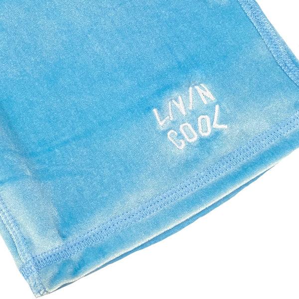 Livincool VELVET BIKER SHORTS SKY BLUE
