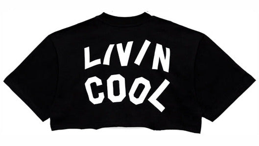 Livincool WAVY CROP TEE BLACK