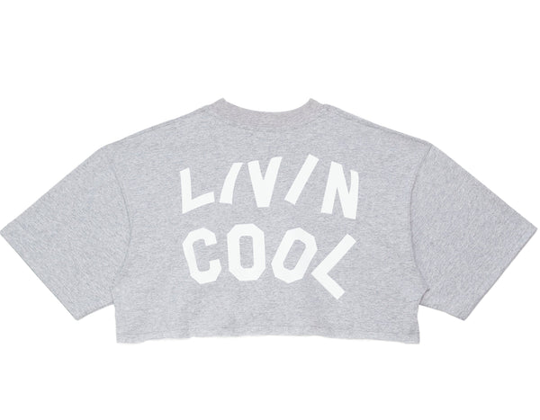 Livincool WAVY CROP TEE HEATHER GREY