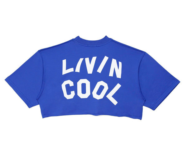 Livincool WAVY CROP TEE ROYAL BLUE