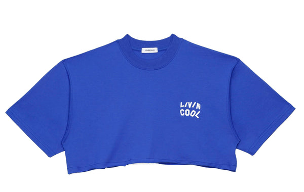 livincool WAVY CROP TEE ROYAL BLUE