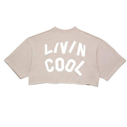 Livincool WAVY CROP TEE SAND