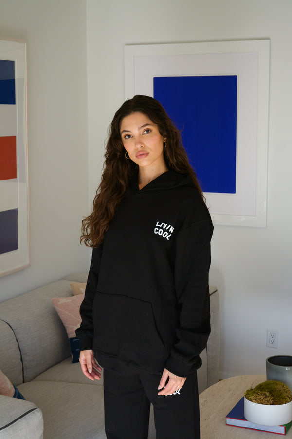Livincool WAVY HOODIE BLACK
