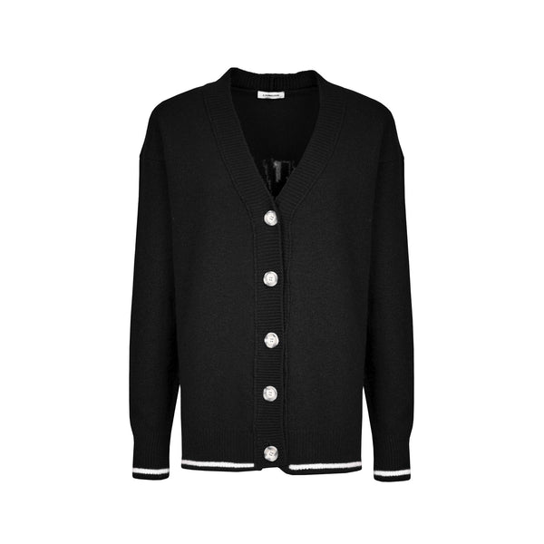 livincool WAVY LOGO CARDIGAN BLACK
