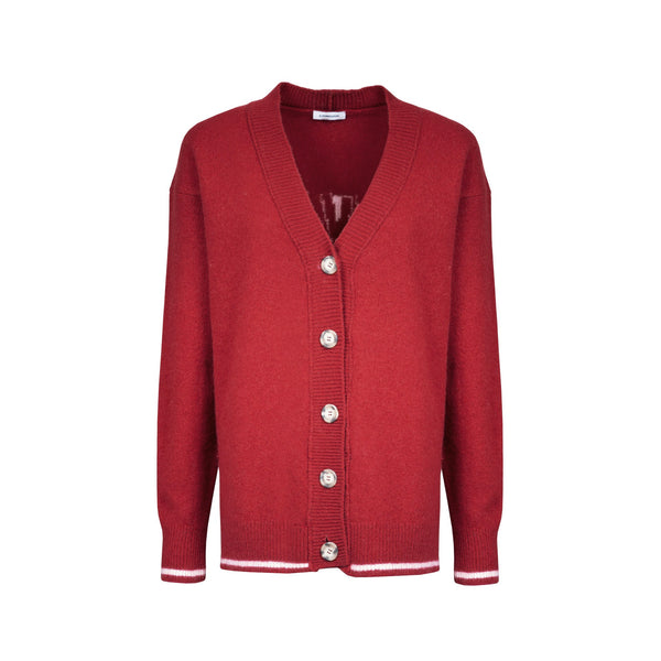 livincool WAVY LOGO CARDIGAN RED BUD