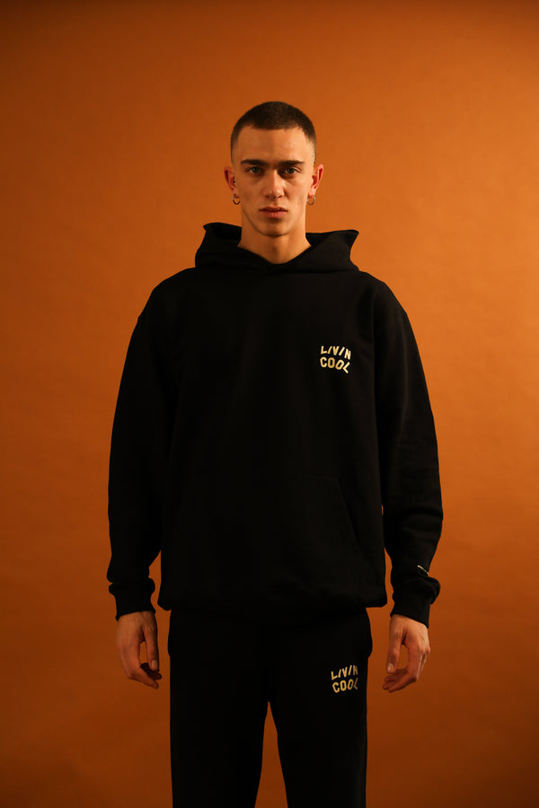 Livincool WAVY LOGO HOODIE BLACK