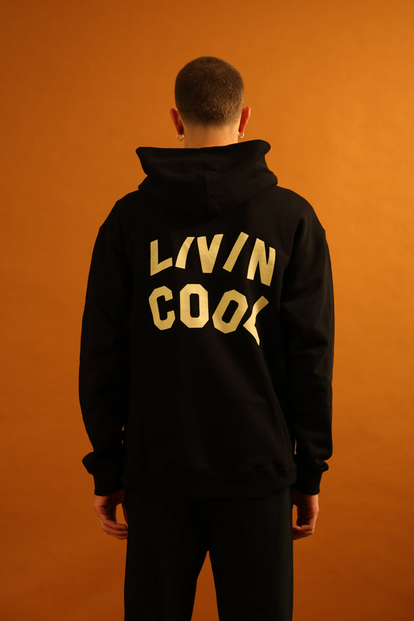 Livincool WAVY LOGO HOODIE BLACK