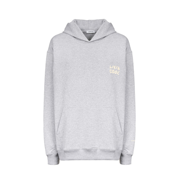 livincool WAVY LOGO HOODIE HEATHER GREY
