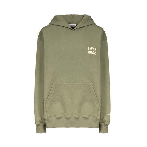 Livincool WAVY LOGO HOODIE MILITARY GREEN