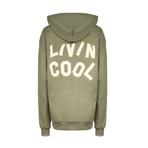 Livincool WAVY LOGO HOODIE MILITARY GREEN