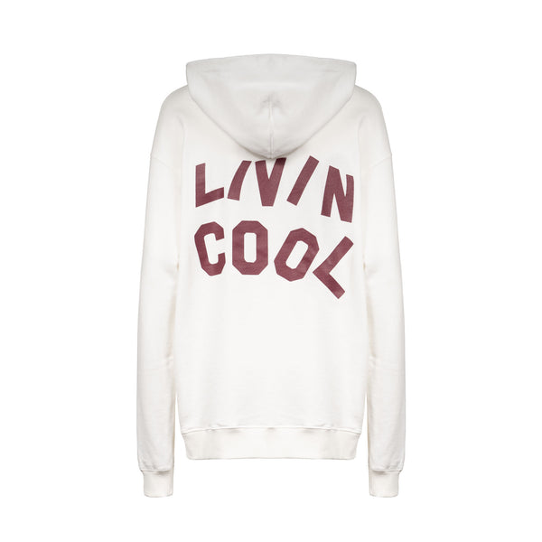 Livincool WAVY LOGO HOODIE WHITE