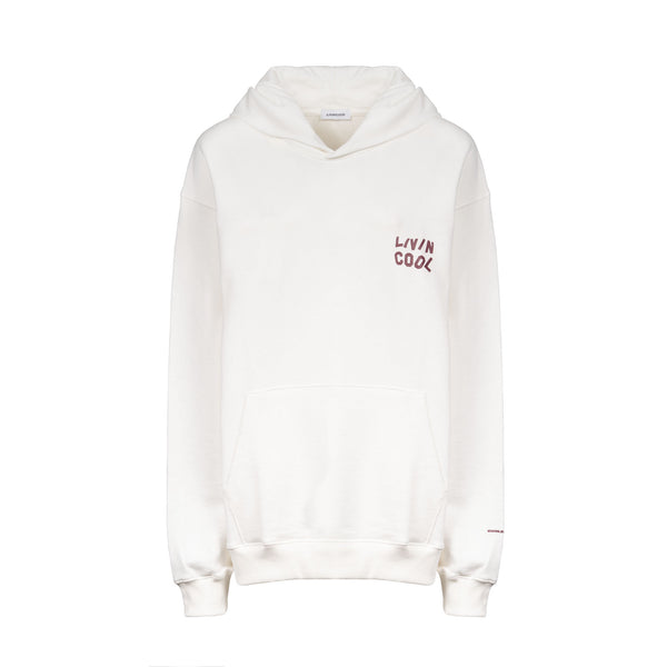 livincool WAVY LOGO HOODIE WHITE