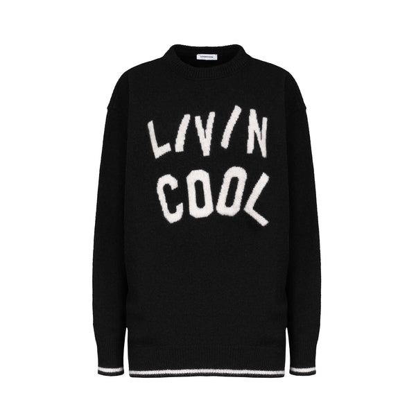 livincool WAVY LOGO R-NECK BLACK