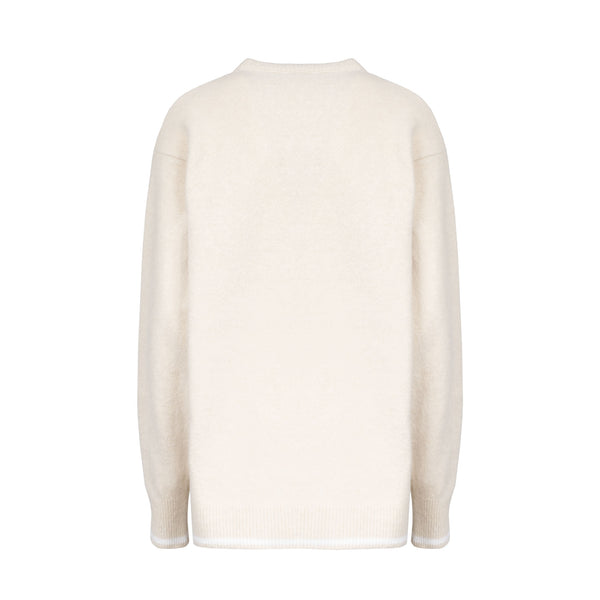 Livincool WAVY LOGO R-NECK IVORY