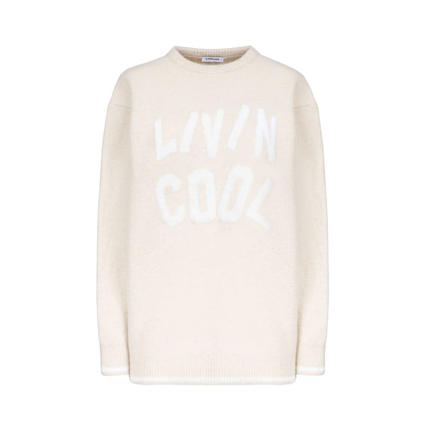 livincool WAVY LOGO R-NECK IVORY