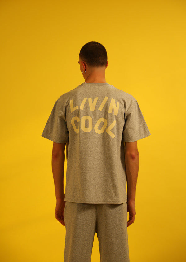 Livincool WAVY LOGO T-SHIRT HEATHER GREY