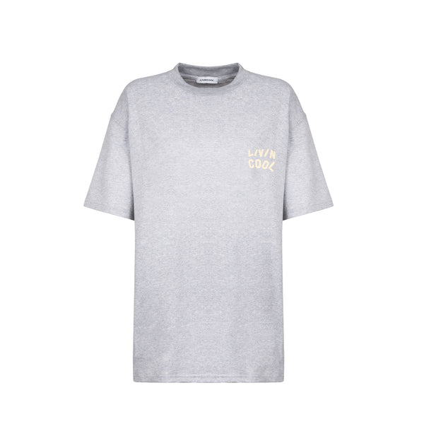 Livincool WAVY LOGO T-SHIRT HEATHER GREY