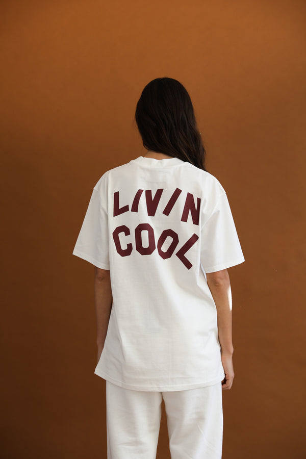 Livincool WAVY LOGO TSHIRT WHITE
