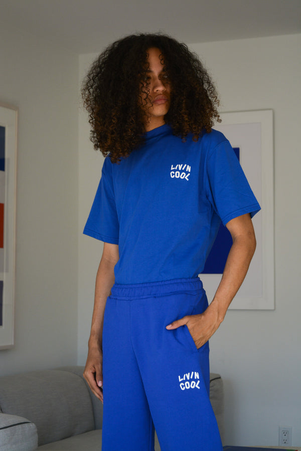 Livincool WAVY TEE ROYAL BLUE