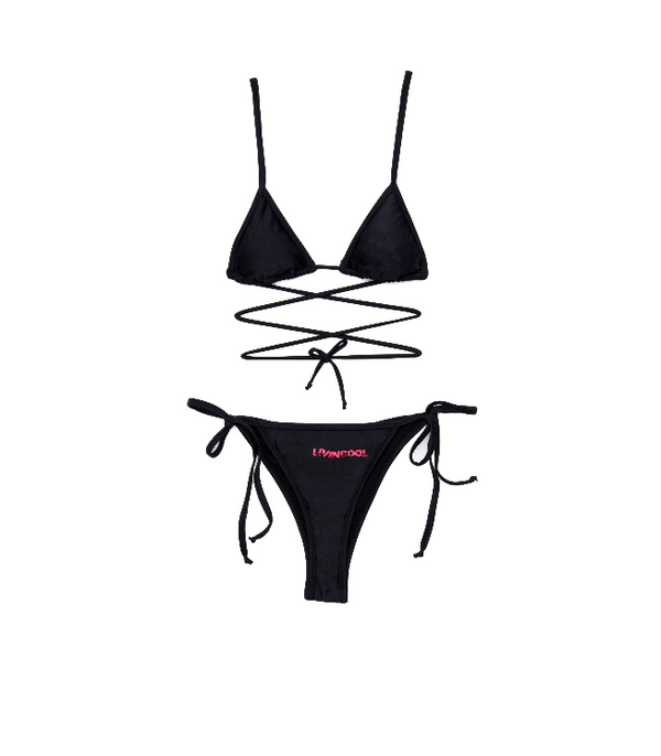 livincool WRAP BIKINI BOTTOM BLACK
