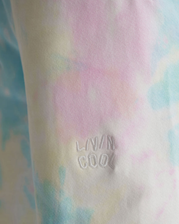 Livincool WAVY EMBROIDERED SWEATPANTS PASTEL TIE DYE