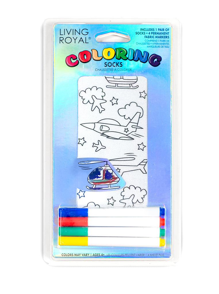 living royal Airplane Coloring Socks