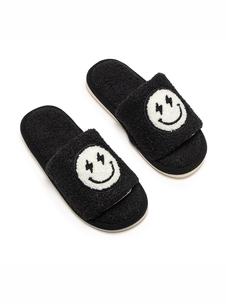 Living Royal Black Bolt Happy Slides