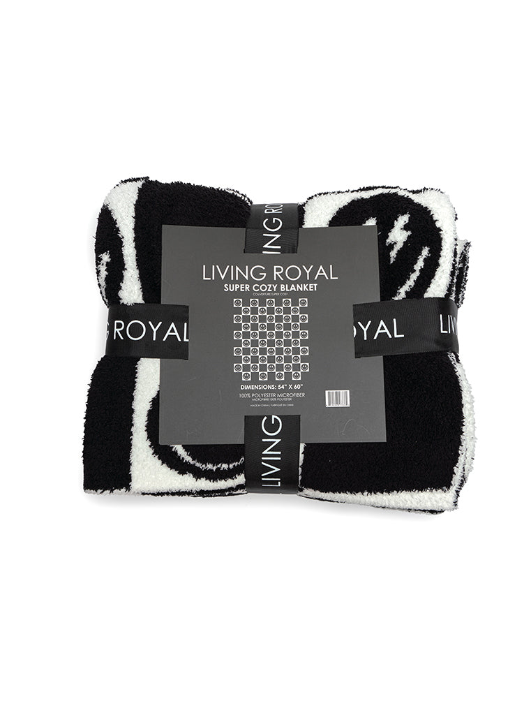 Living Royal Black Bolt Smile Blanket