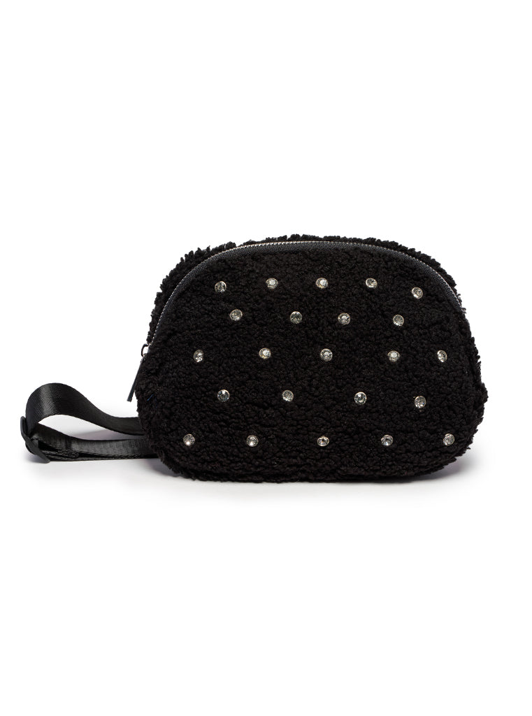 living royal Black Crystal Belt Bag