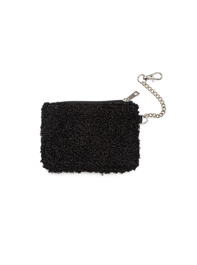 Living Royal Black Crystal Key Chain Pouch
