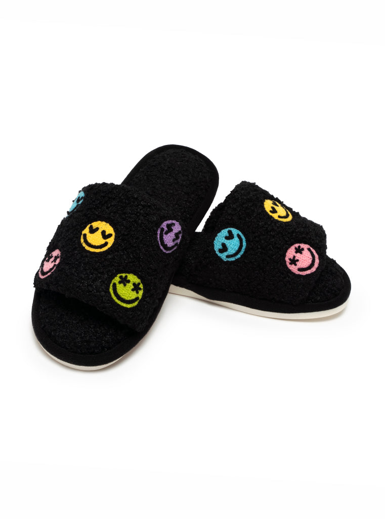 Living Royal Black Happy All Over Slides