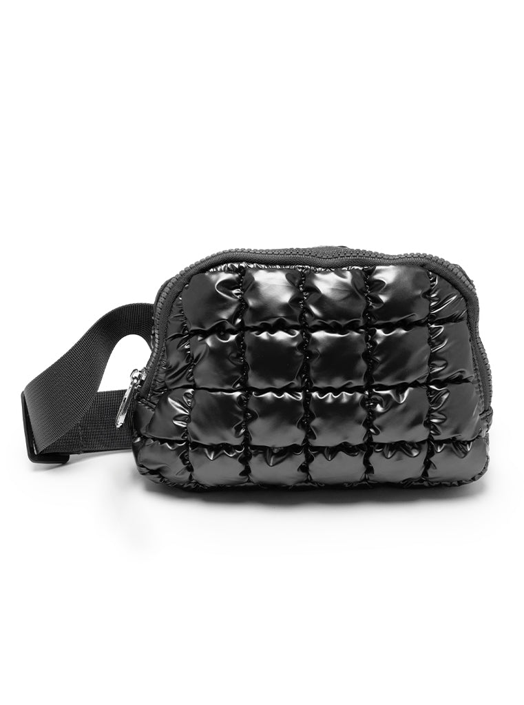 living royal Black Puffer Belt Bag