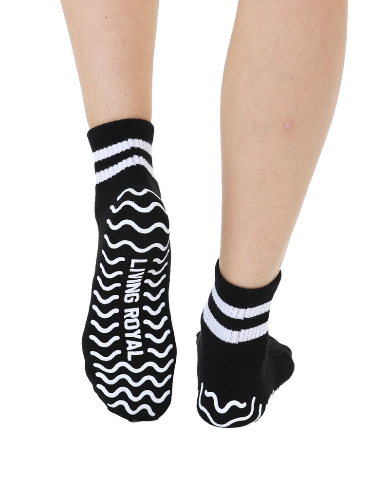 Living Royal Black Stripe Grip Socks