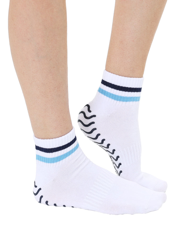 living royal Blue Stripe Grip Socks