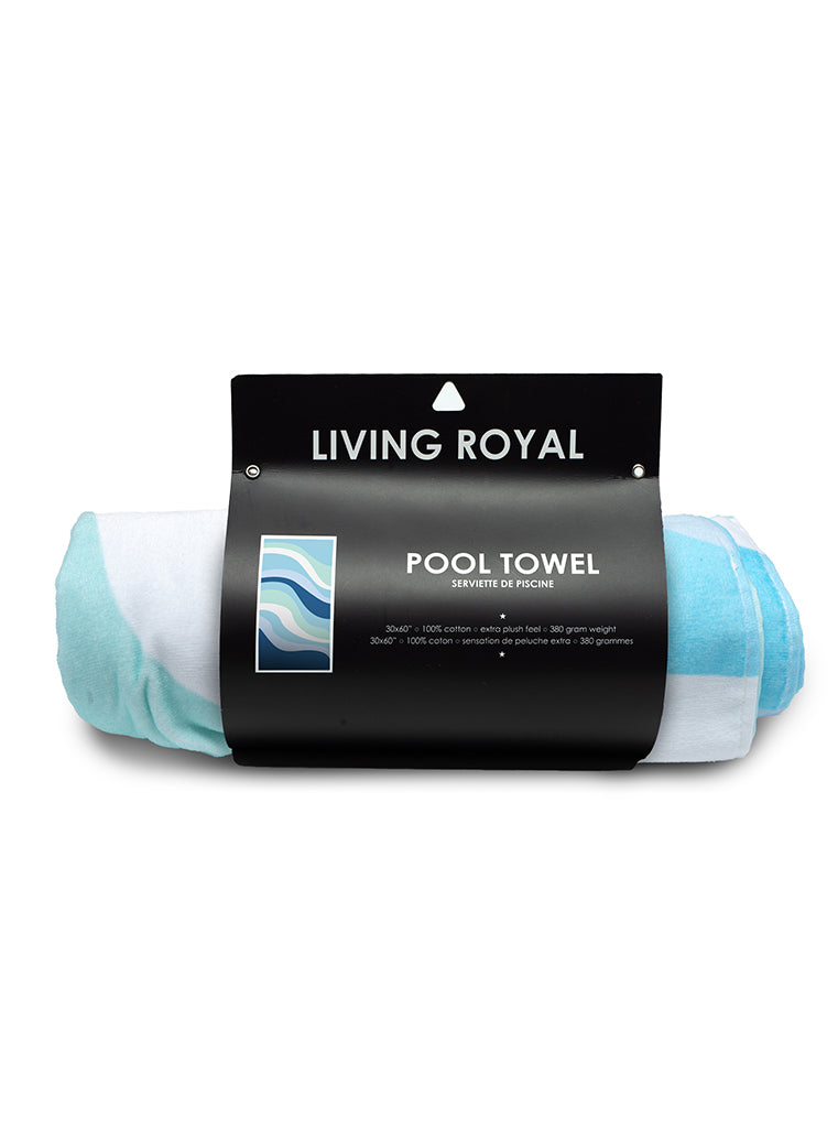 Living Royal Blue Wave Pool Towel